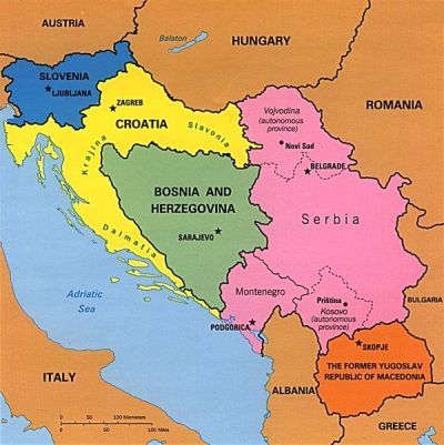 mapa Byej Jugosawii