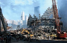 strefa ''Ground Zero'' po zamachu na WTC, Nowy Jork, wrzesie 2001 r. (Photo: UN / Eskinder Debebe)